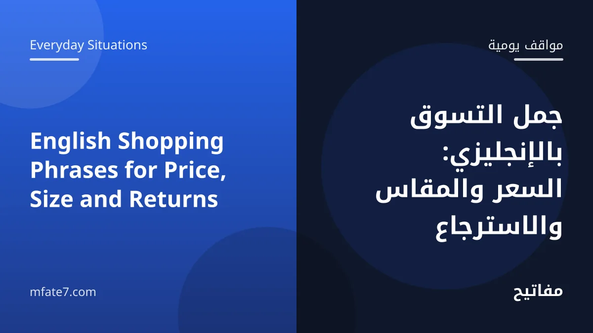 Article banner: English Shopping Phrases for Price, Size and Returns