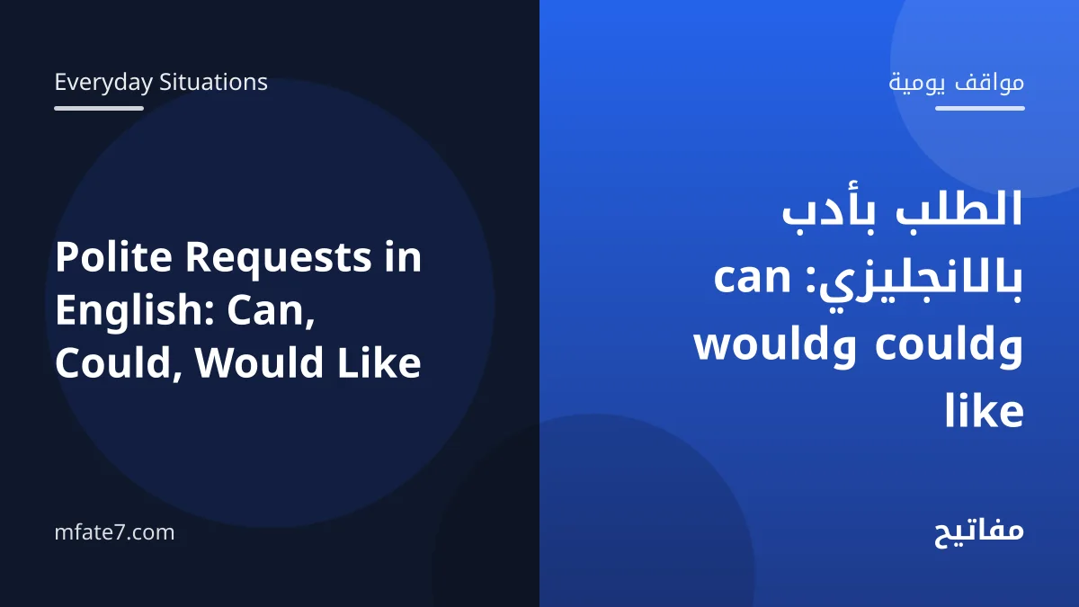 بانر المقال: الطلب بأدب بالانجليزي: can وcould وwould like